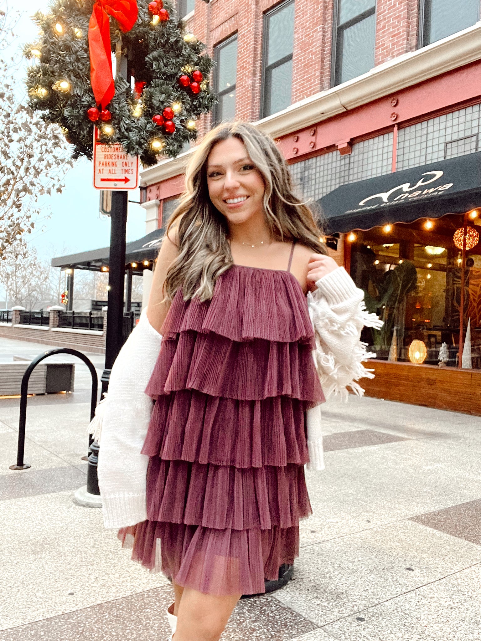 FINAL SALE- Feelin' Frilly Plum Ruffled Tulle Mini Dress