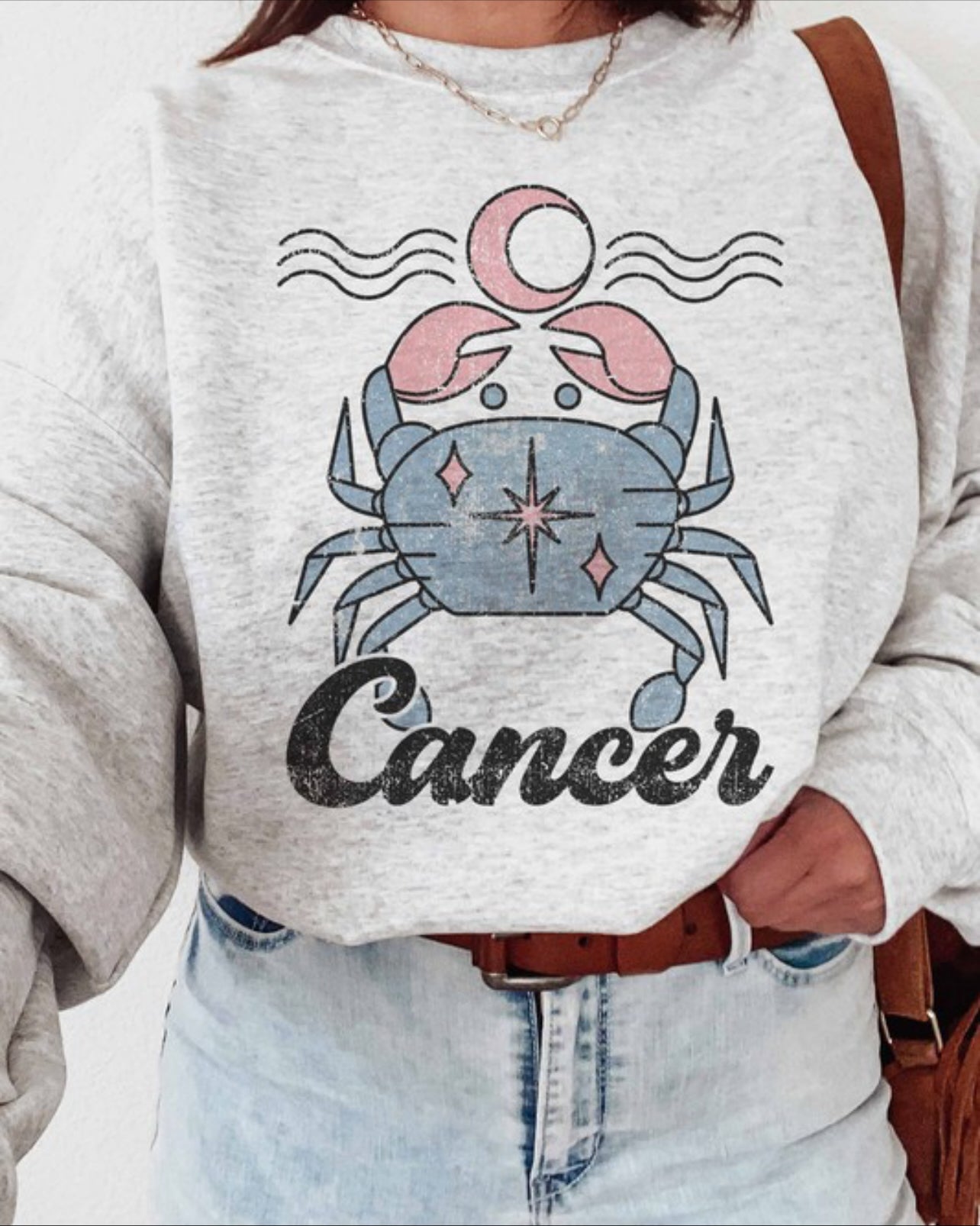 FINAL SALE- Cancer Astrology Heather Grey Sweatshirt