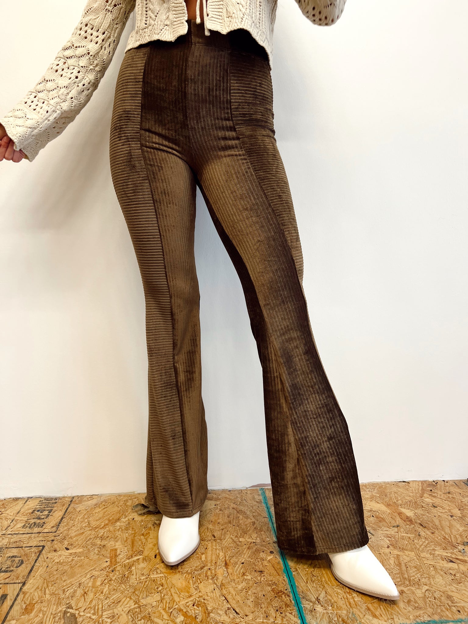 FINAL SALE- Keep Me Mocha Velvet Flares