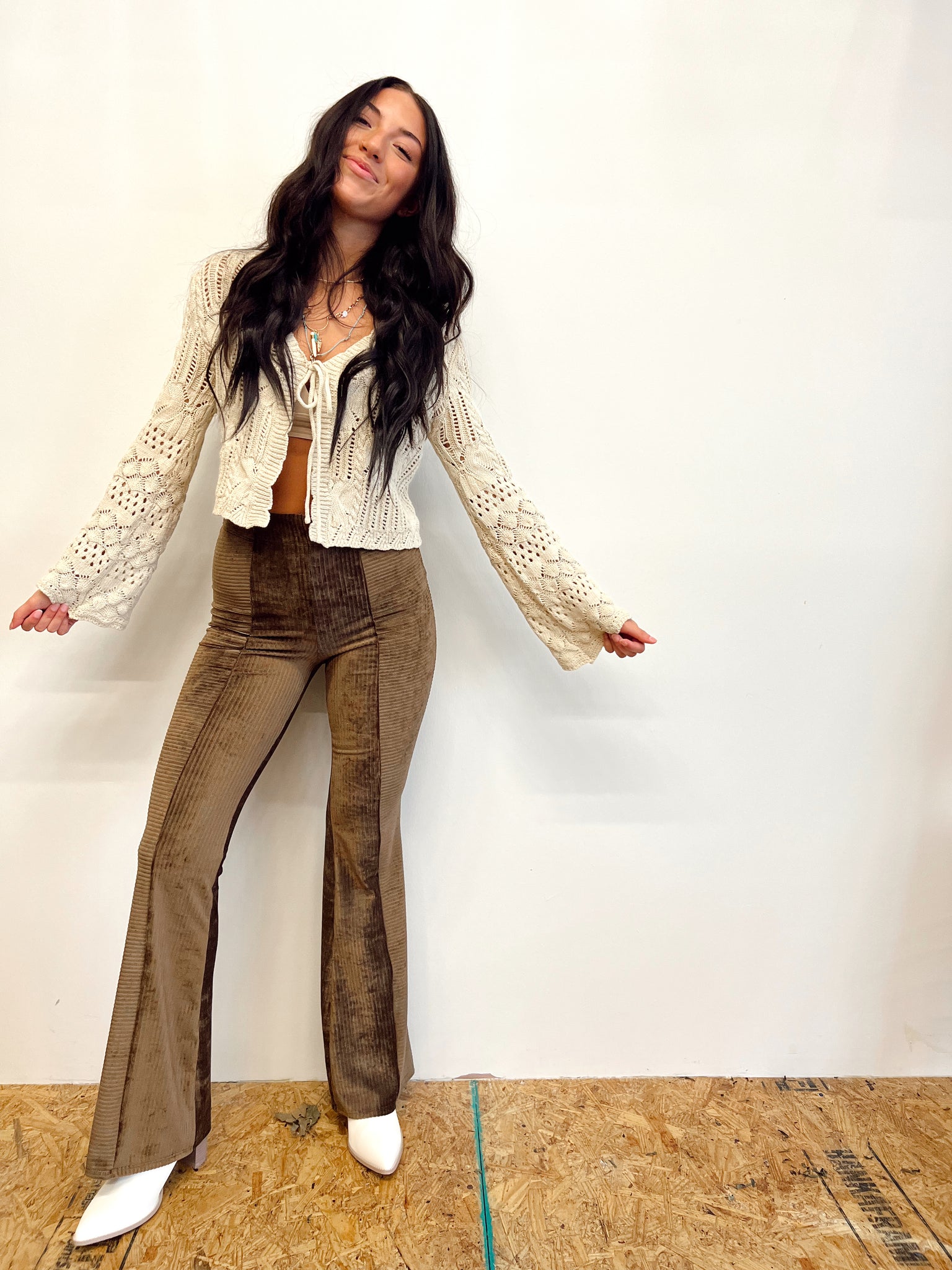 FINAL SALE- Keep Me Mocha Velvet Flares
