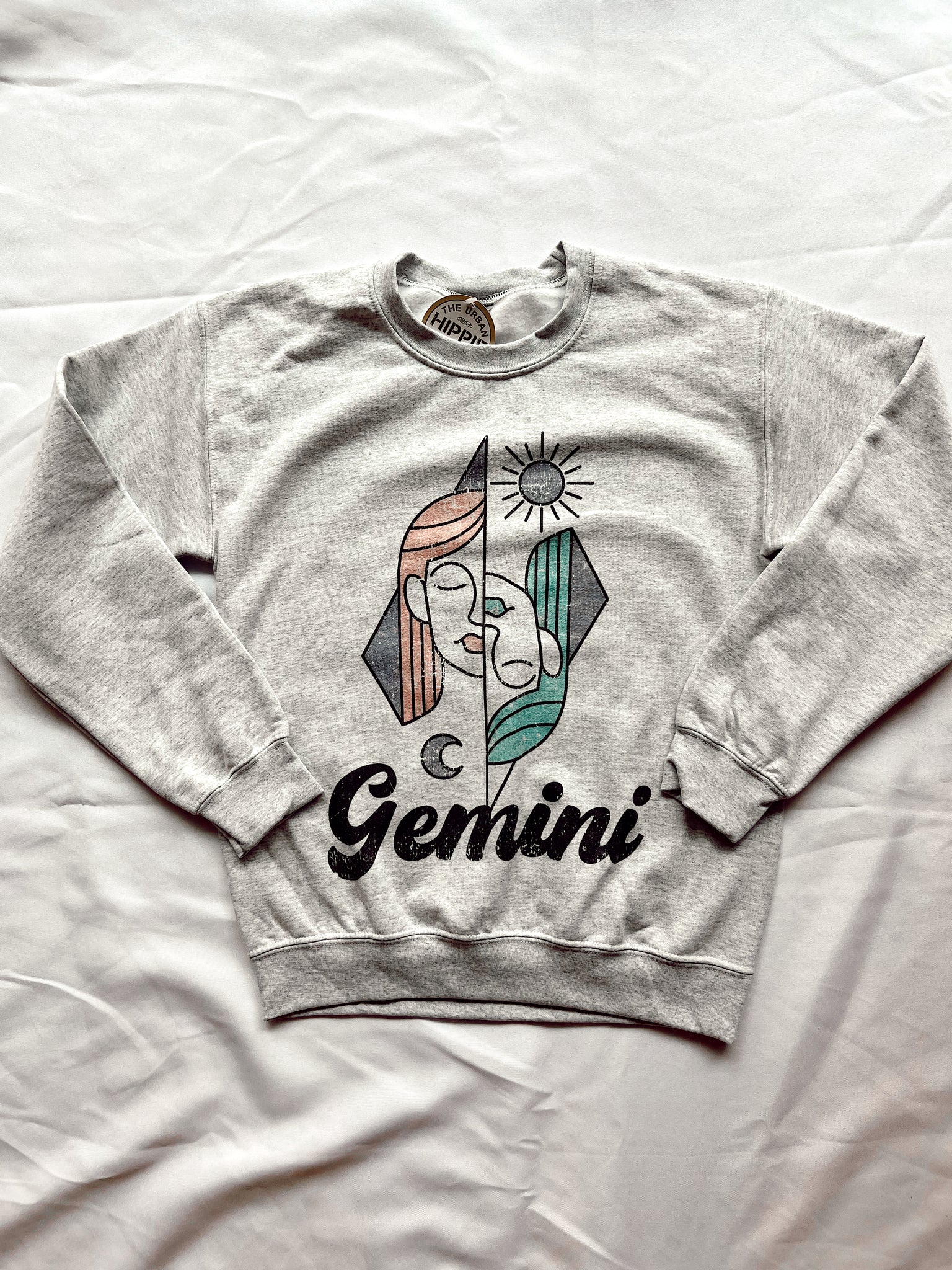 FINAL SALE- Gemini Astrology Heather Grey Sweatshirt
