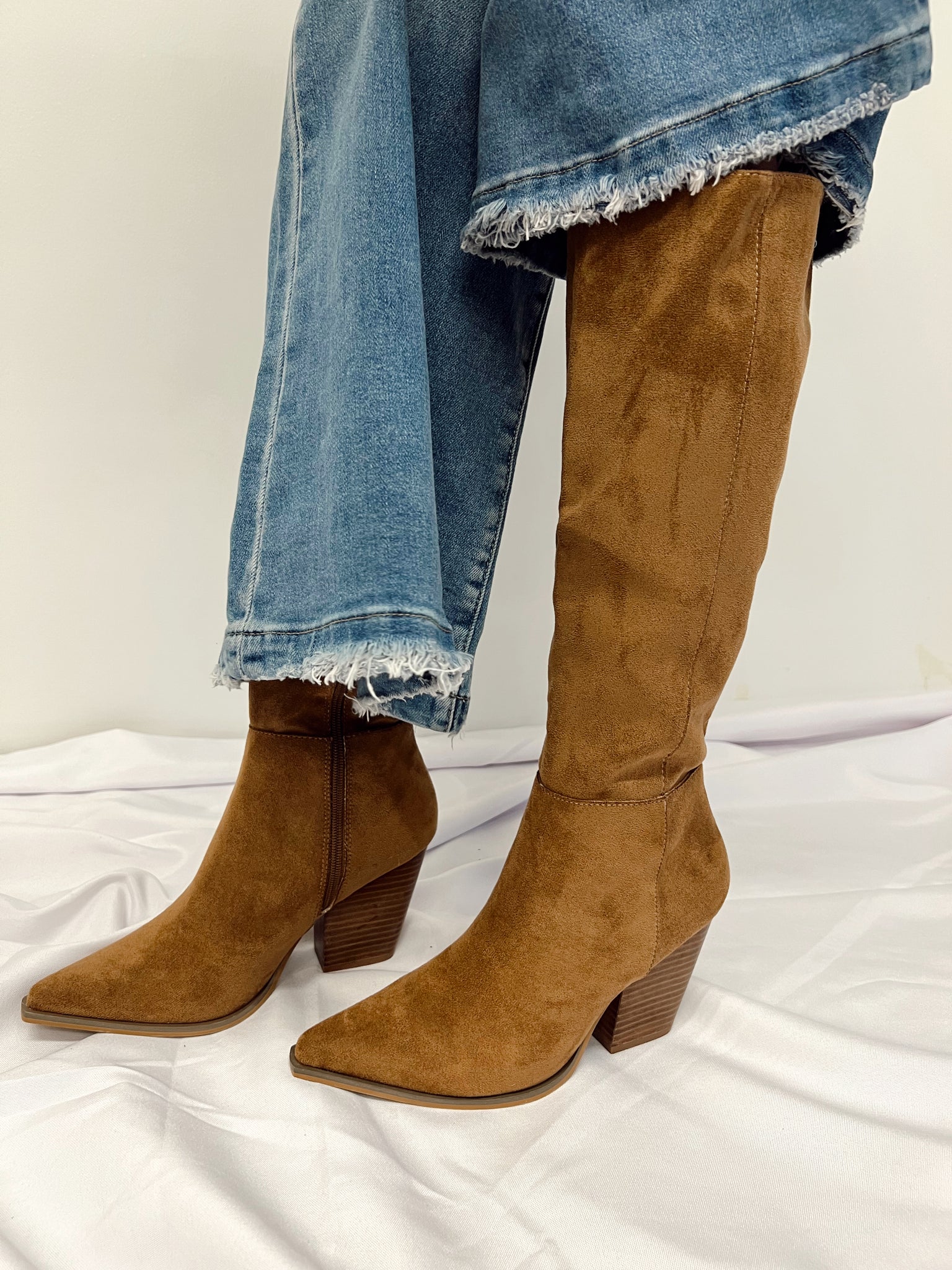 Lilliana Camel Knee-High Western Boots