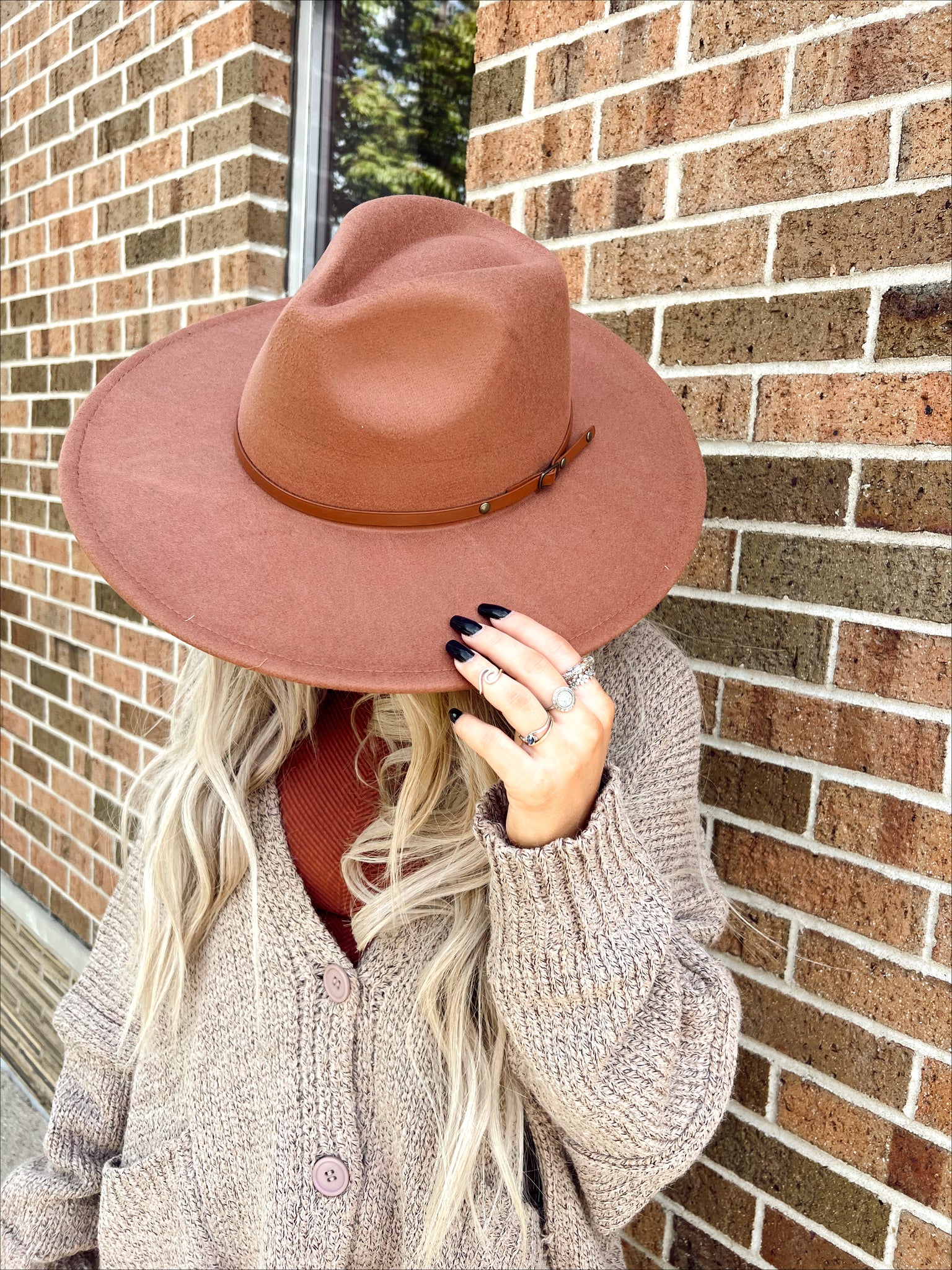 Brown Structured Felt Hat