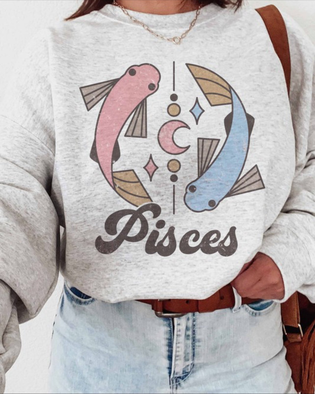 Pisces Astrology Heather Grey Sweatshirt