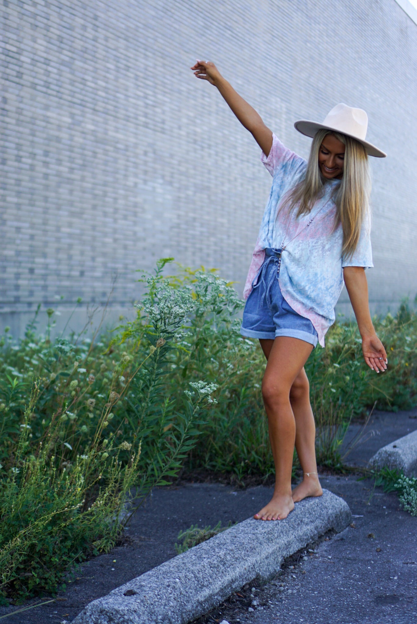 FINAL SALE- Evening Stroll Denim Paperbag Shorts