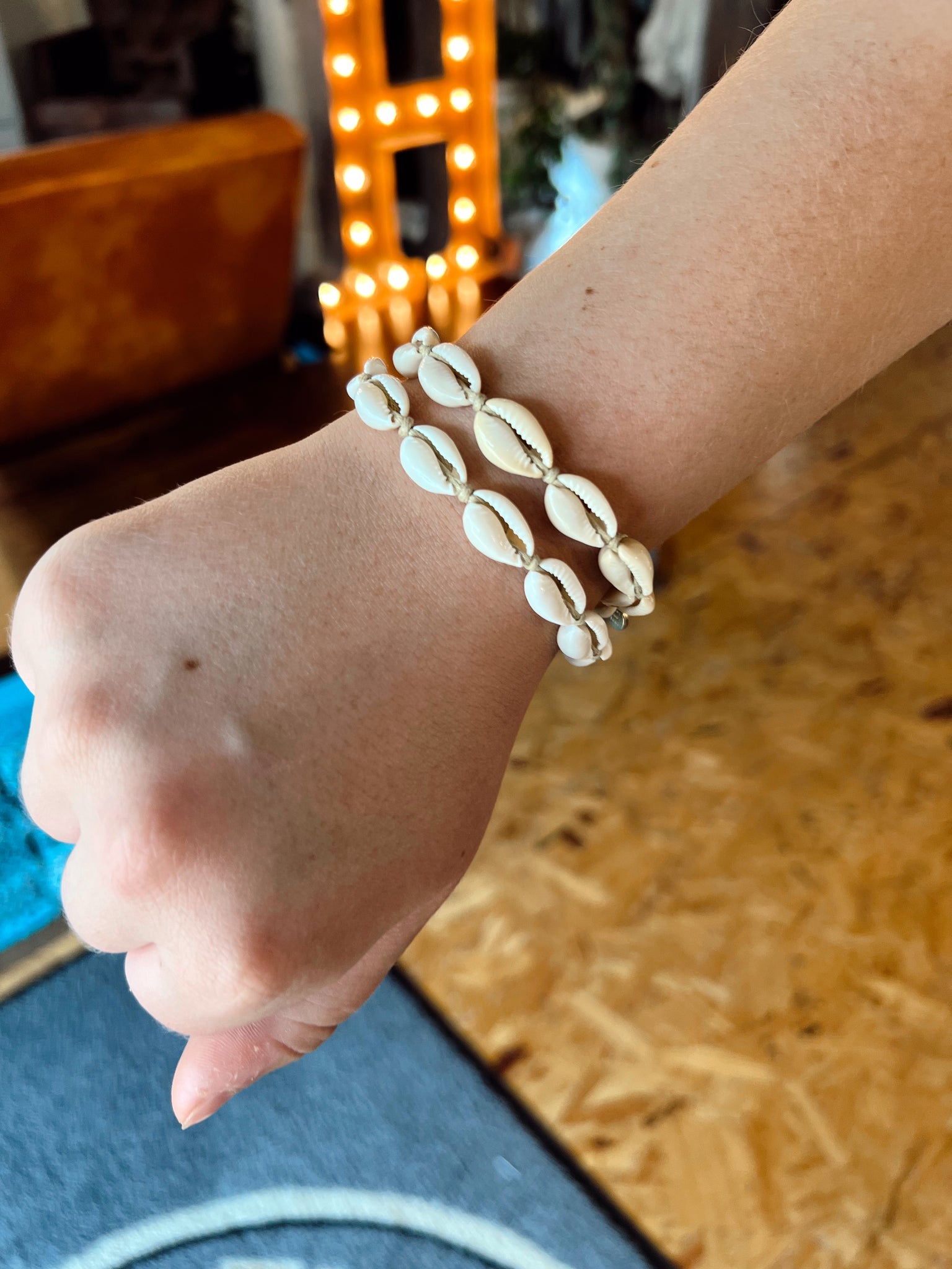 Ivory Sea Shell Double Wrap Bracelet