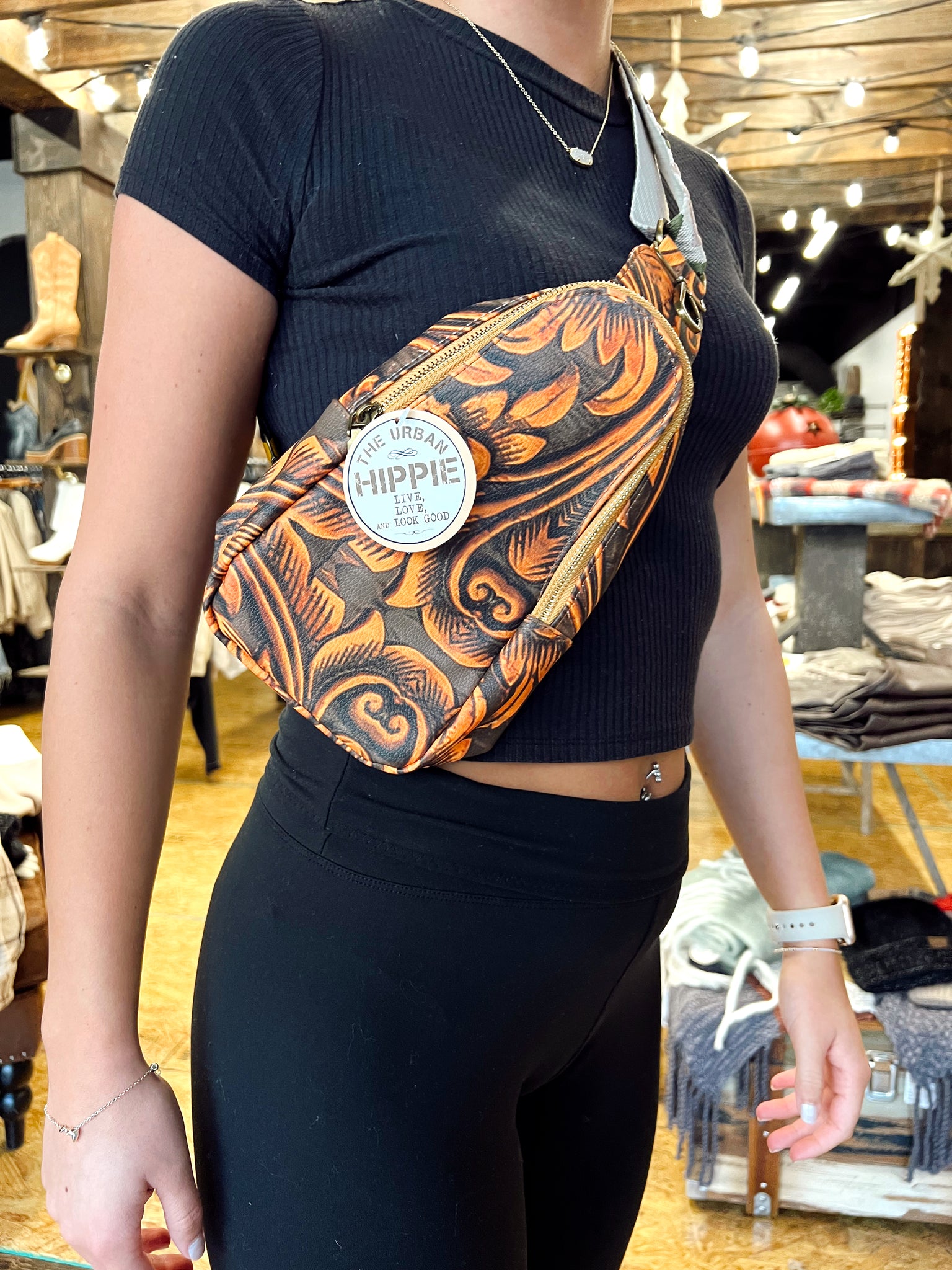 Brown Sling Bag With Strap
