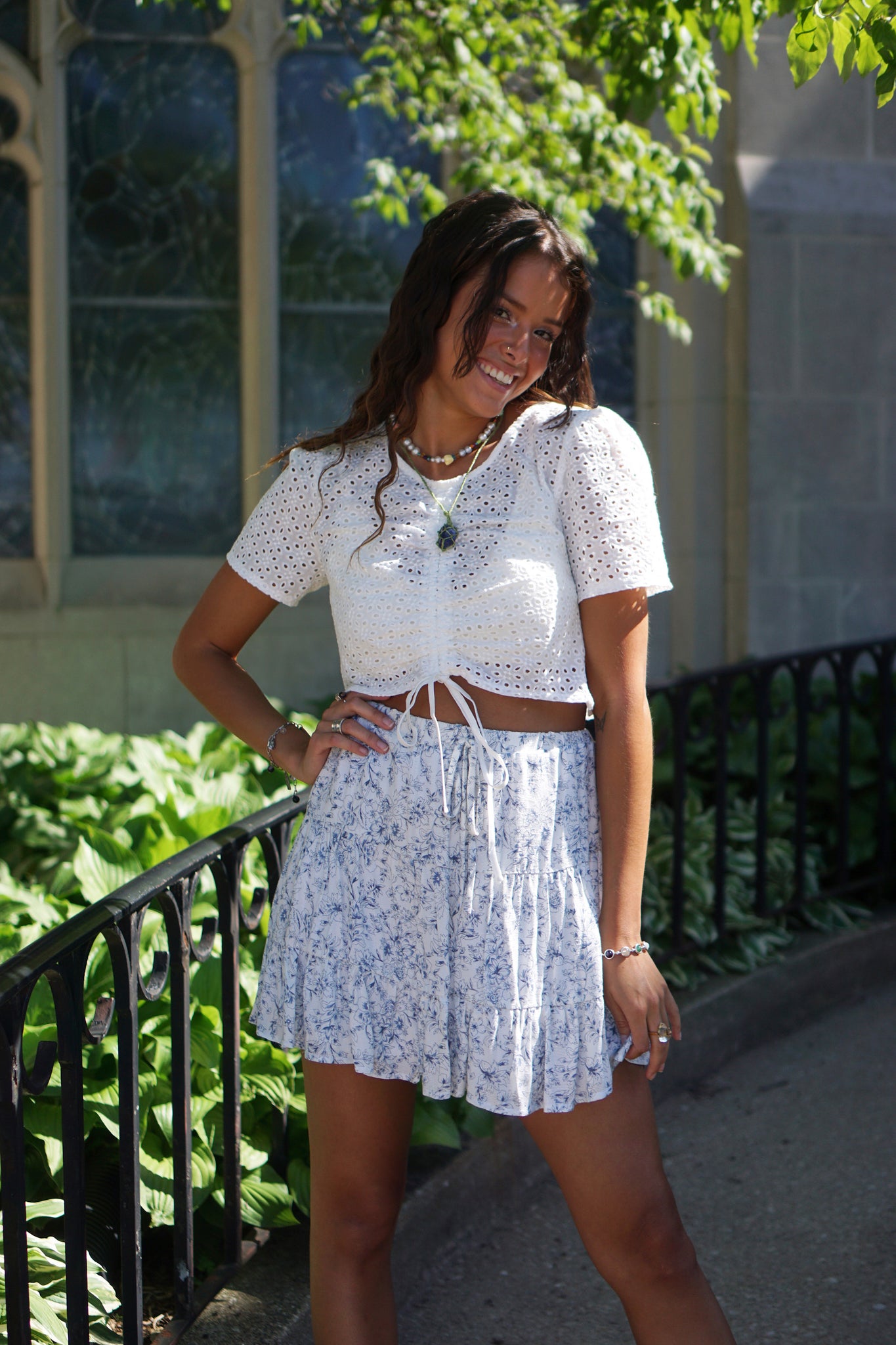 FINAL SALE- Sierra Ivory Eyelet Top