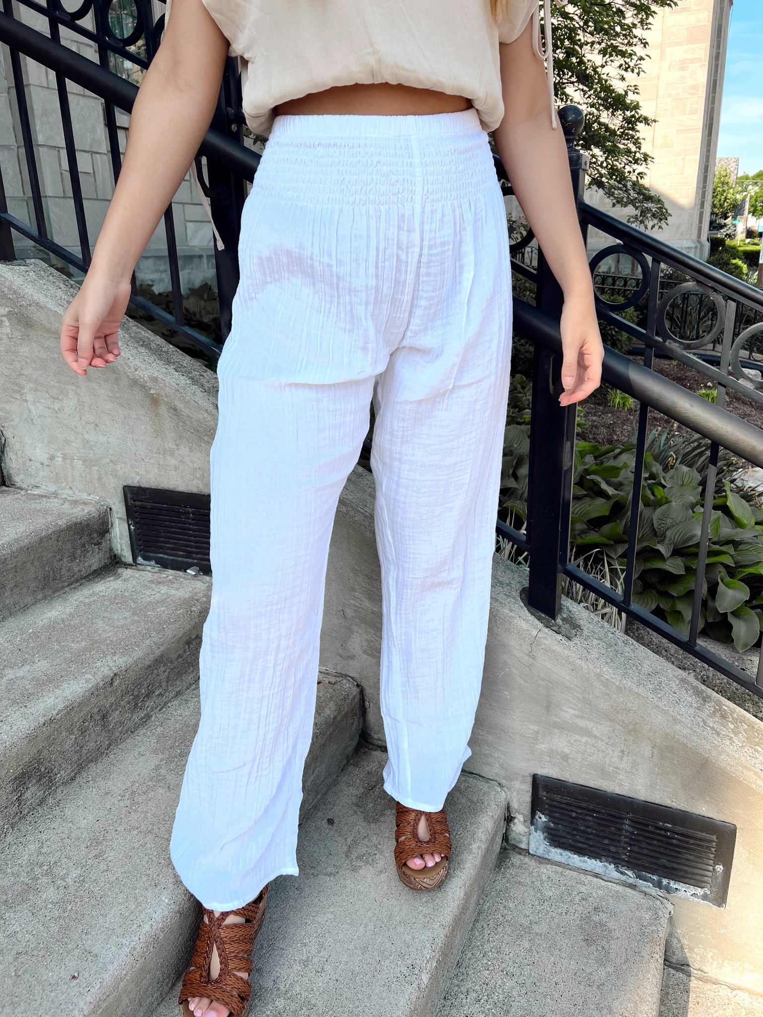 FINAL SALE- Soul Surfer White Wide Leg Pants