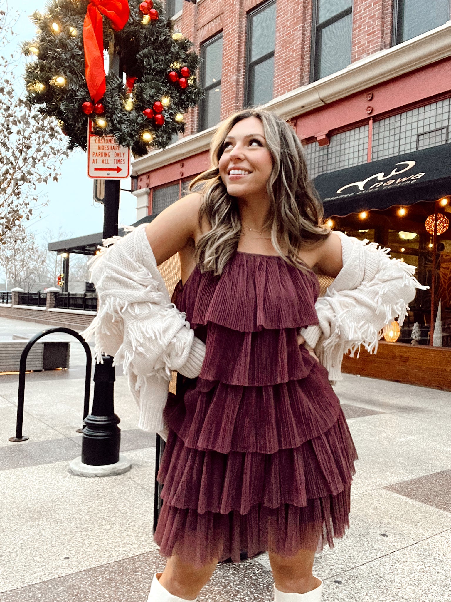 FINAL SALE- Feelin' Frilly Plum Ruffled Tulle Mini Dress