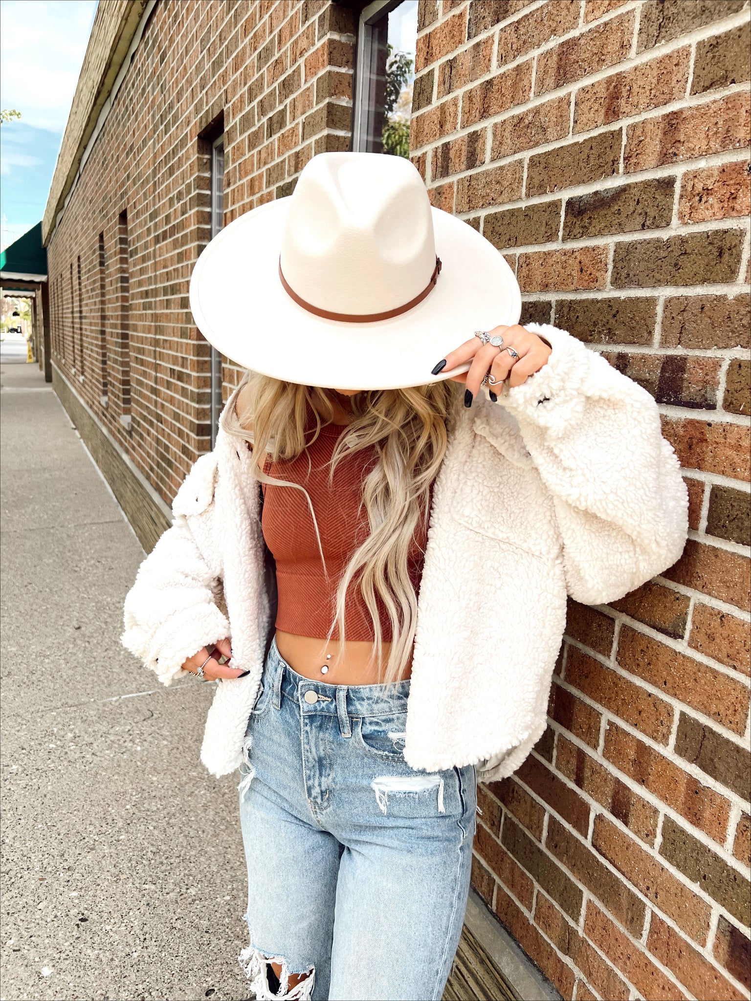 Ivory Structured Felt Hat