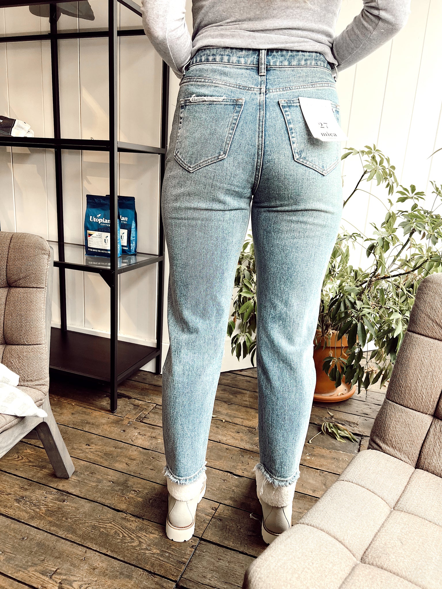 Little Love Medium Wash Super High Rise Mom Jeans