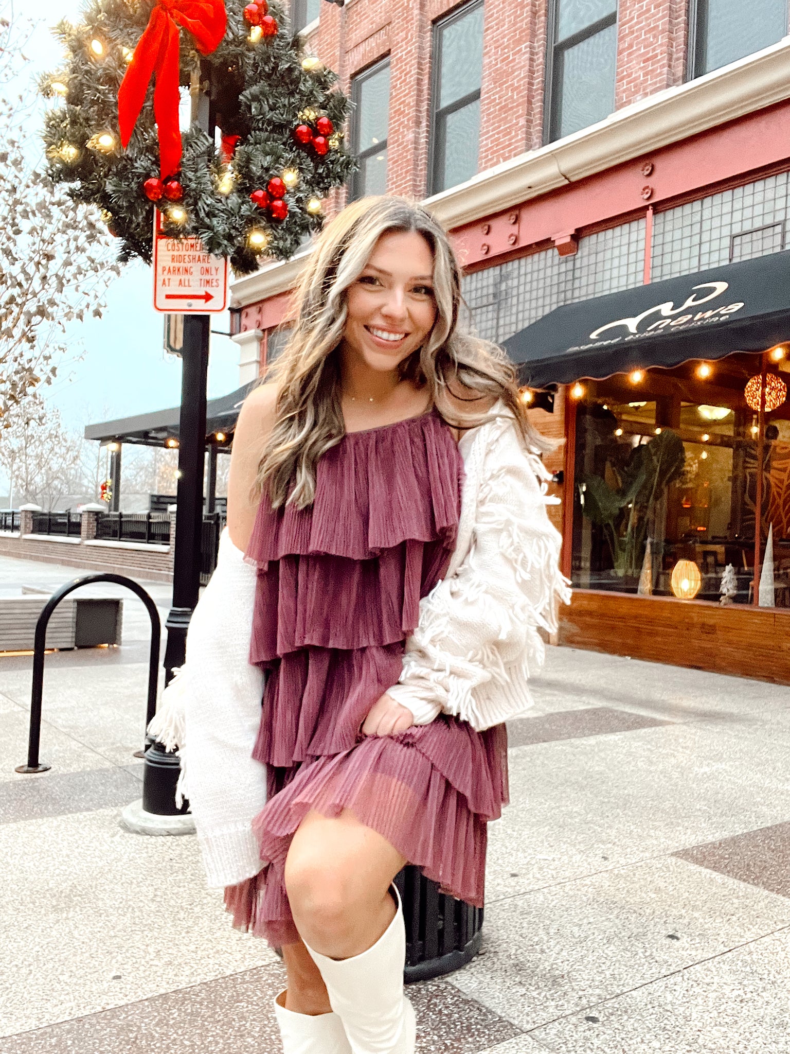 FINAL SALE- Feelin' Frilly Plum Ruffled Tulle Mini Dress
