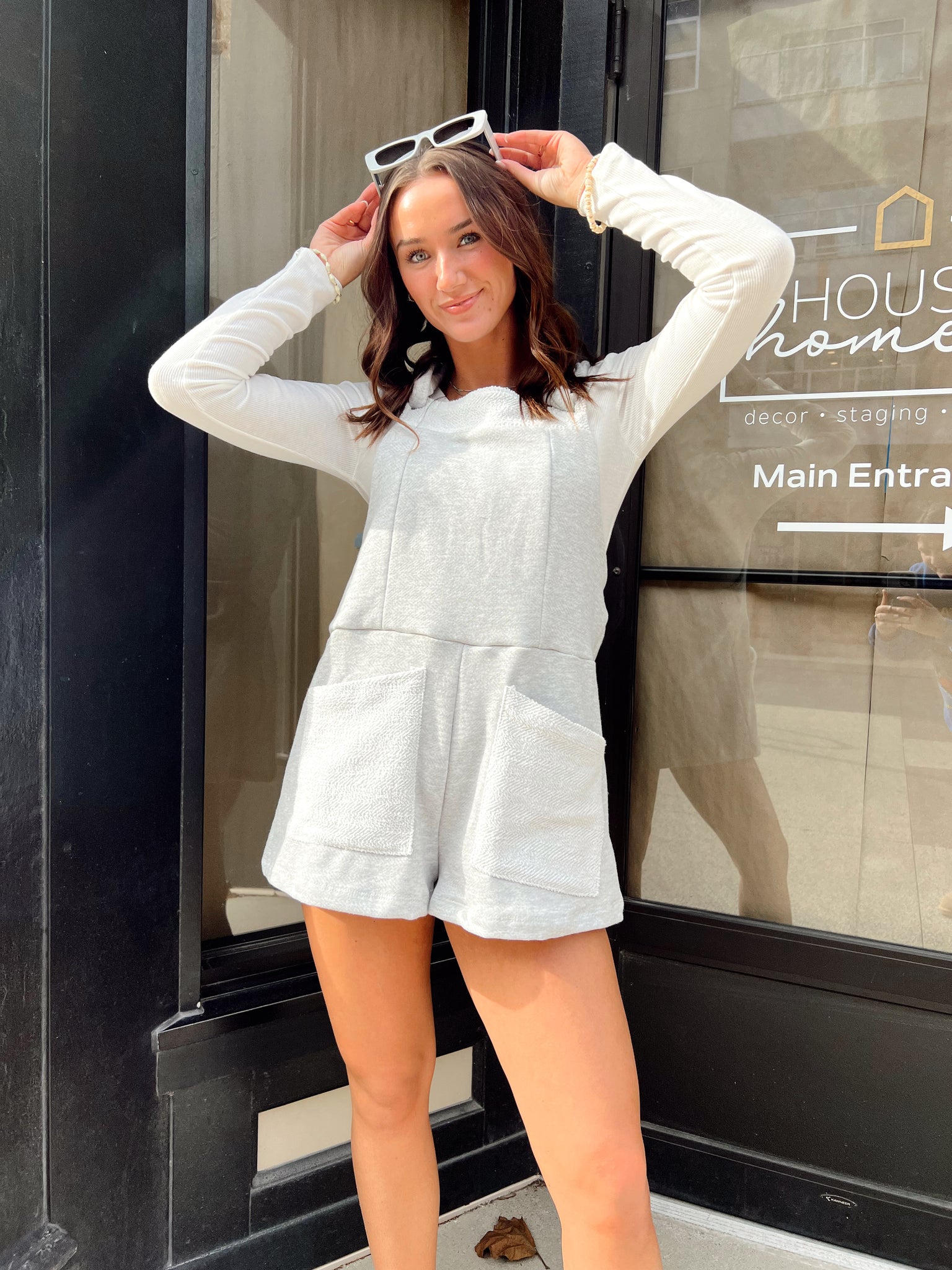 Promise Grey Overall Romper