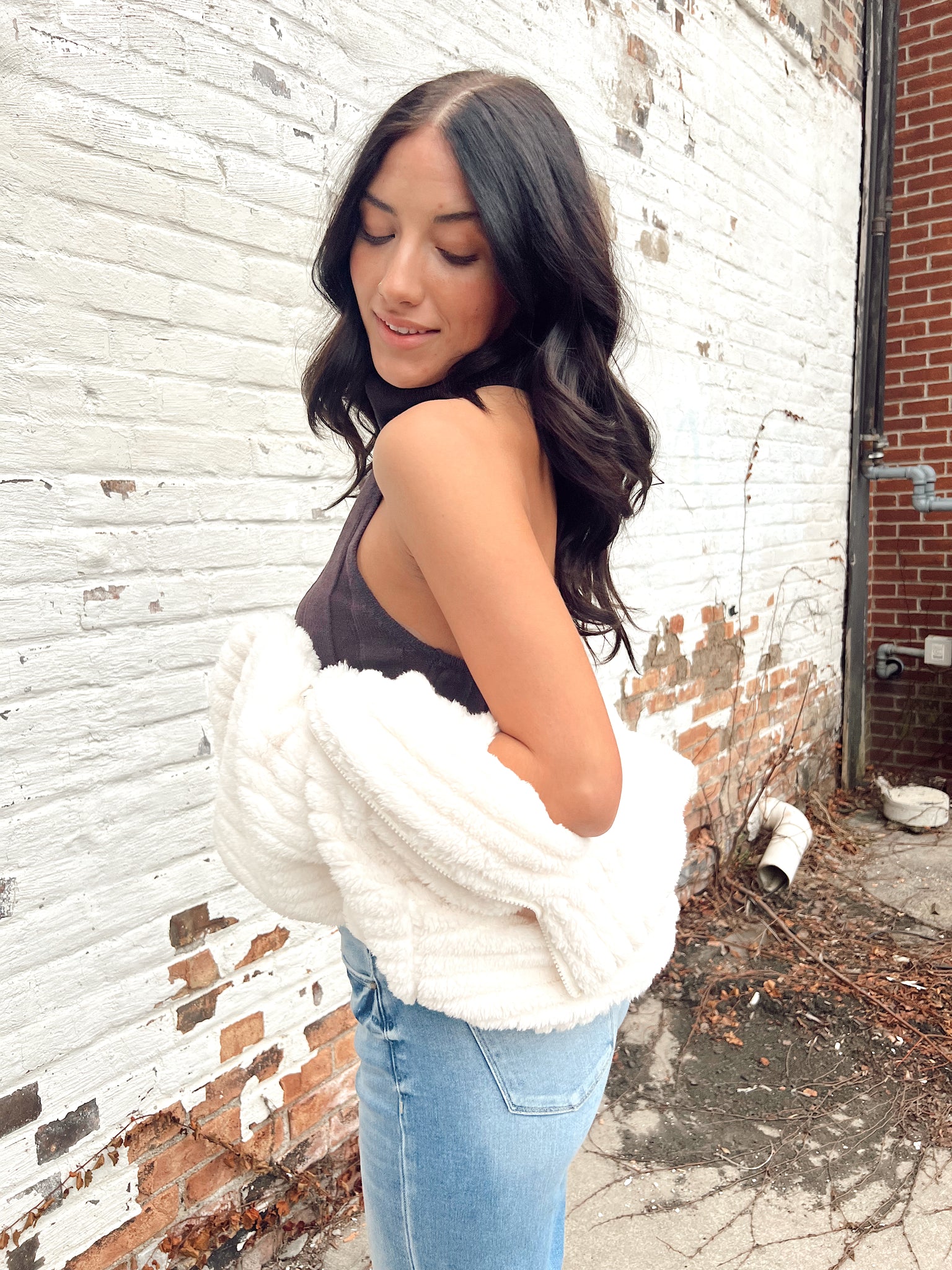 FINAL SALE- Love Your Way Brown Sleeveless Turtle Neck Top