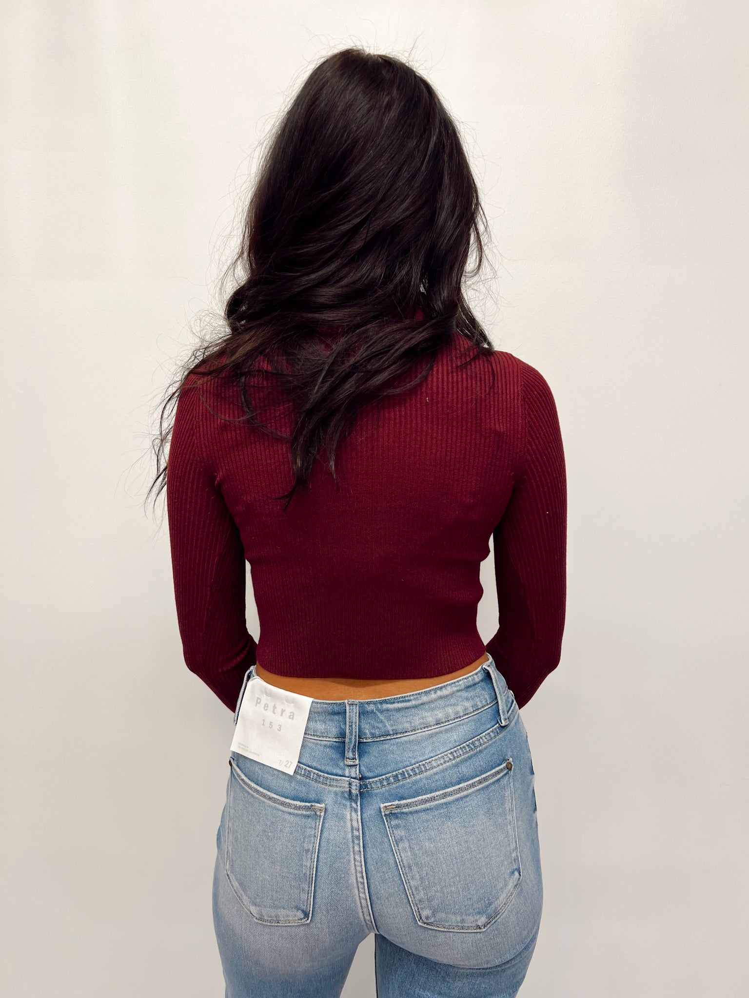 Spin You Around Wine Turtle Neck