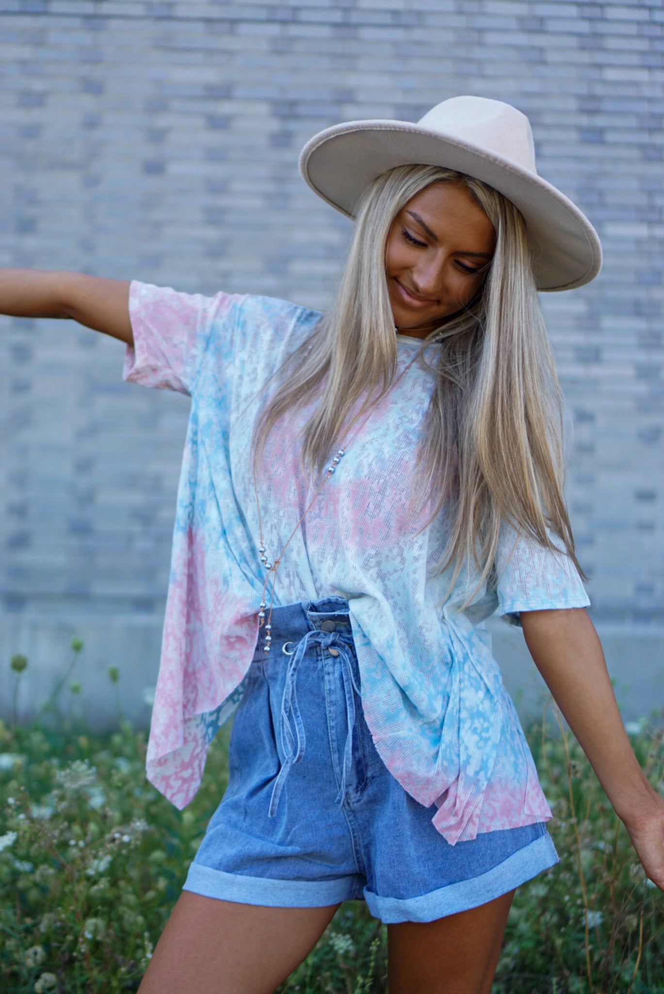 FINAL SALE- Evening Stroll Denim Paperbag Shorts
