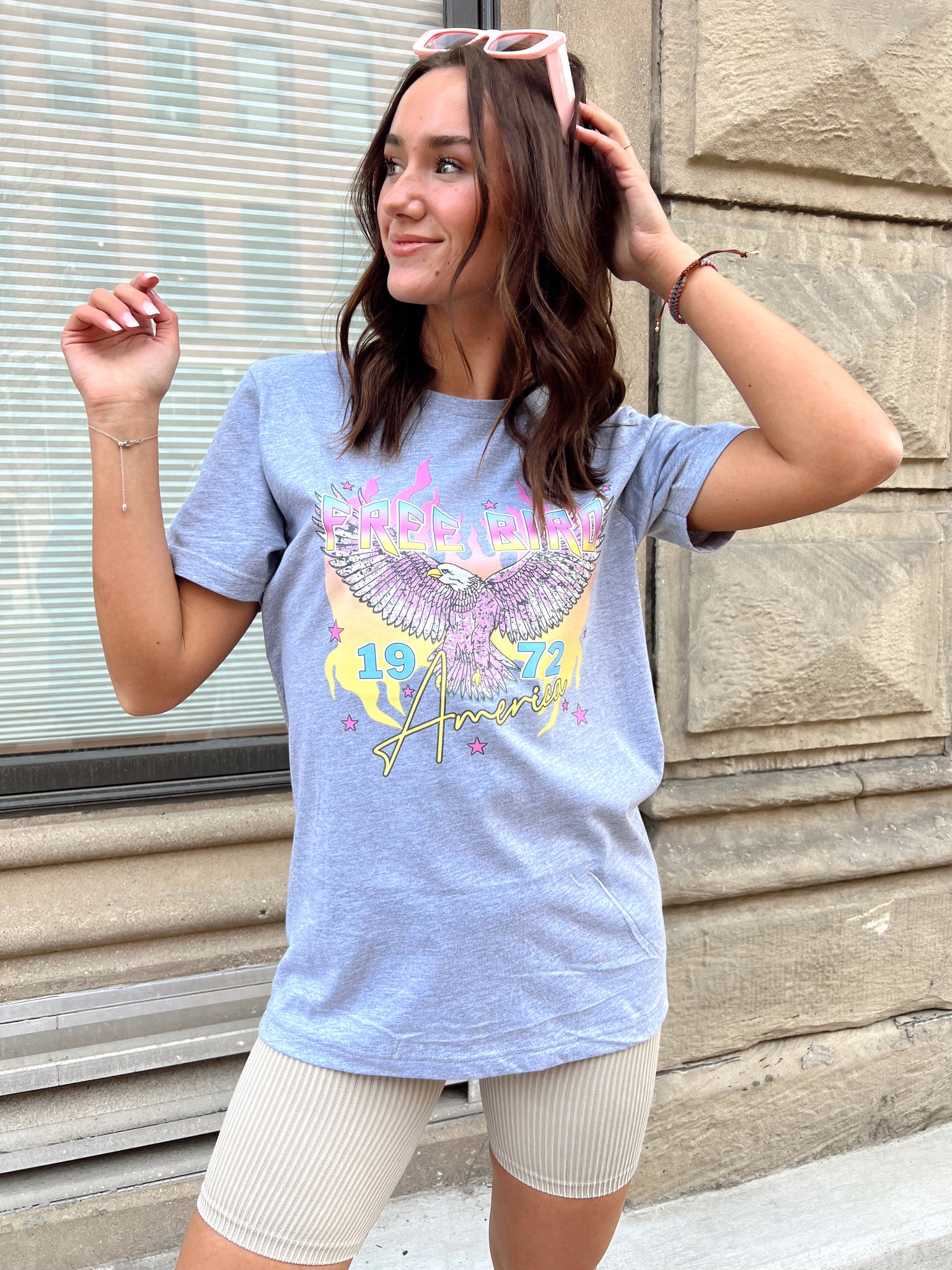 Free Bird Retro Heather Grey T-Shirt