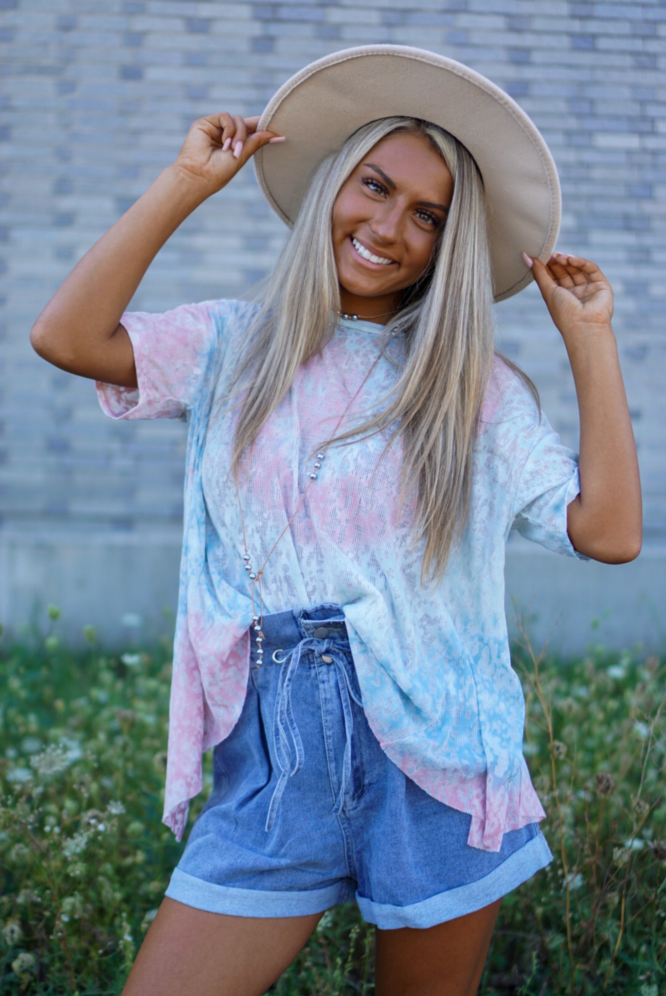 FINAL SALE- Evening Stroll Denim Paperbag Shorts