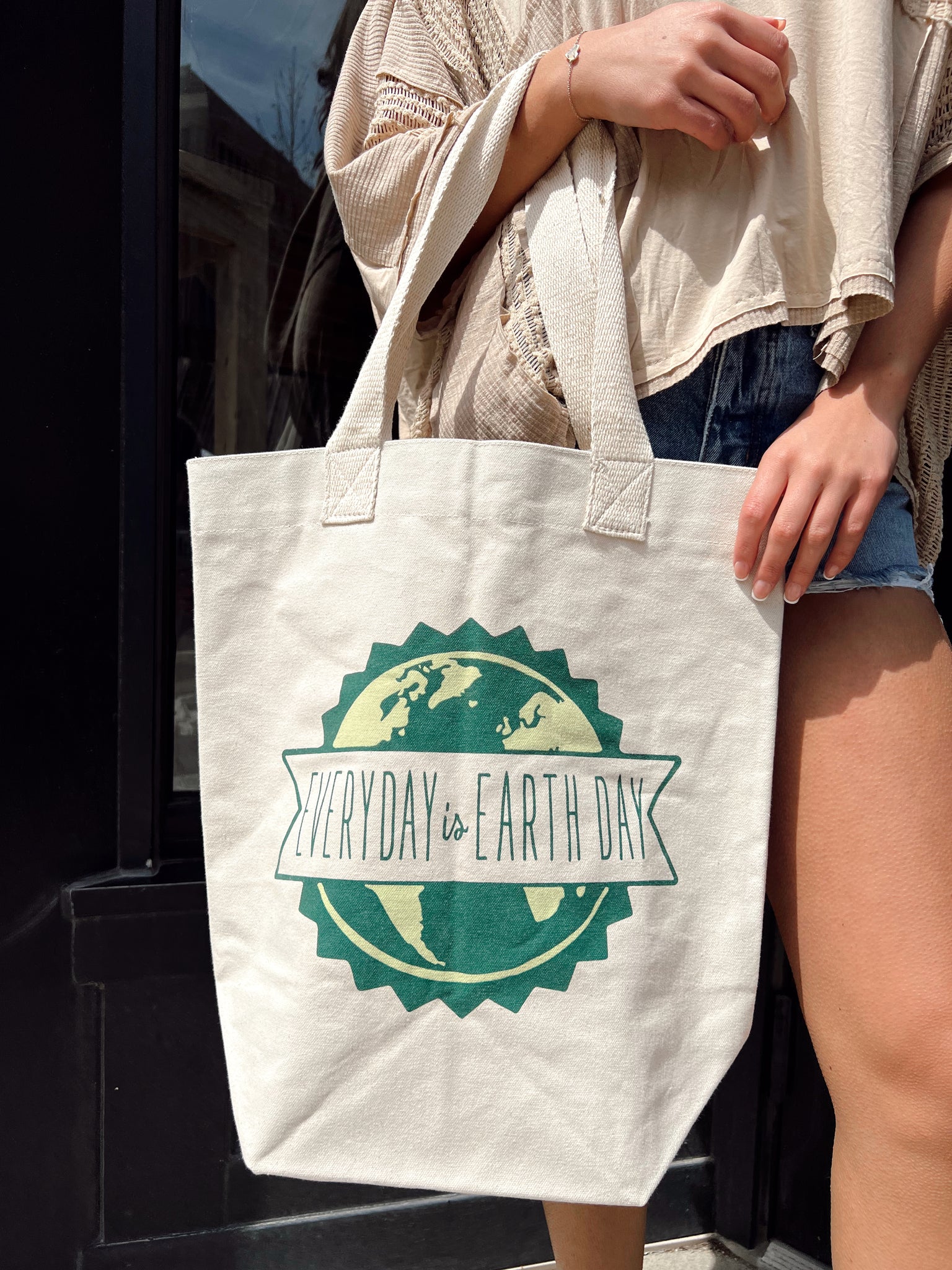 Earth Day Beige Tote Bag