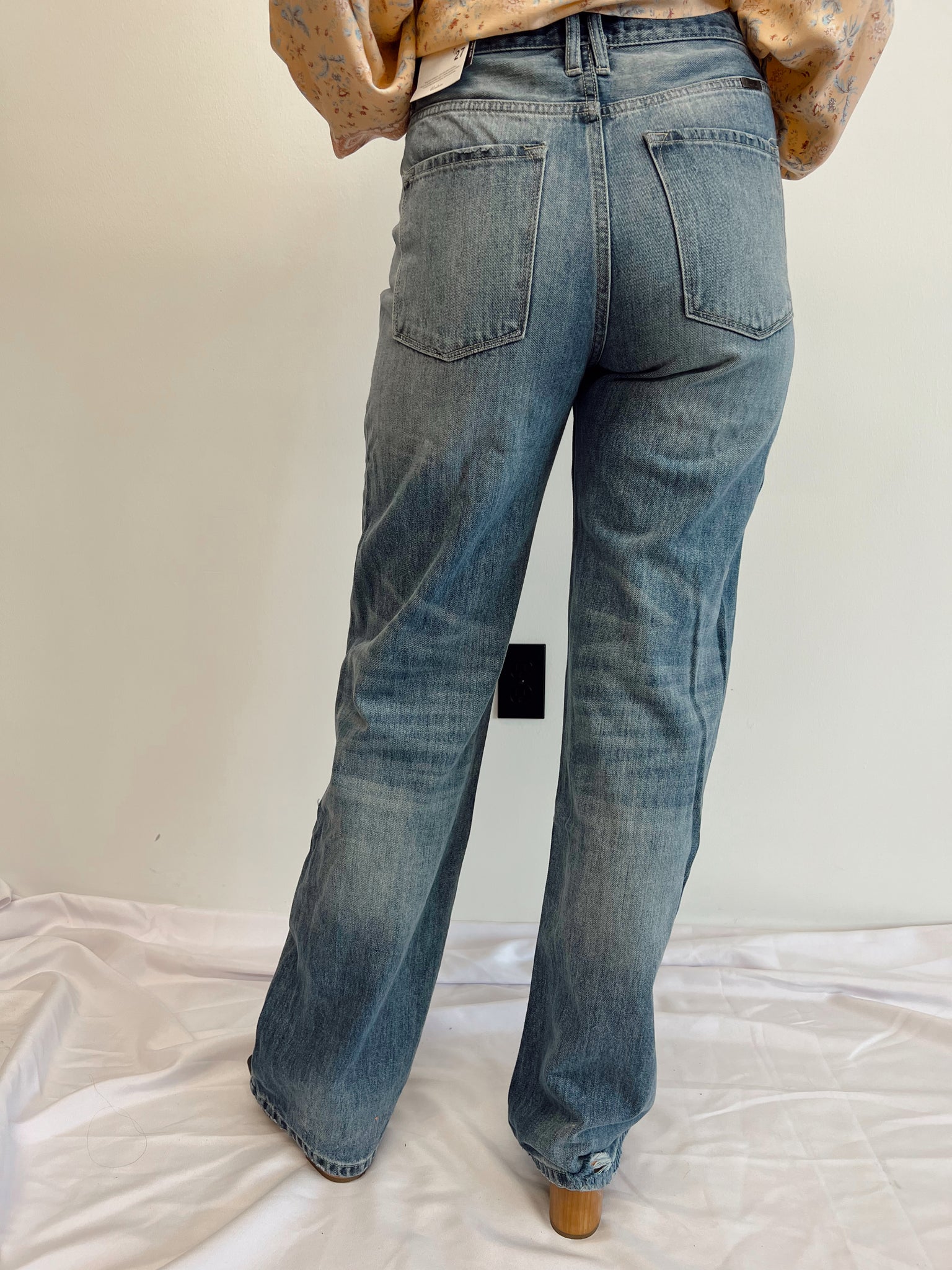 Fool For You Medium Wash 90's Distressed Flares